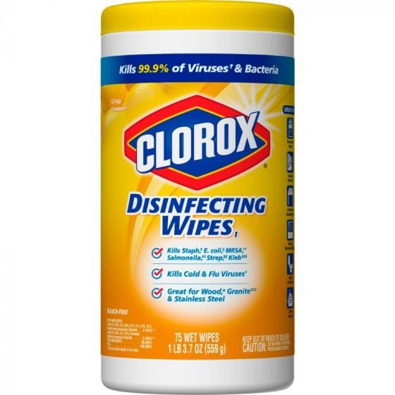 Clorox Disinfecting Wipes, Bleach Free Cleaning Wipes – Crisp Lemon, 75 Count